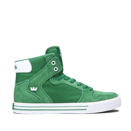 Supra Vaider Mens High Tops Shoes Green UK 27YDX